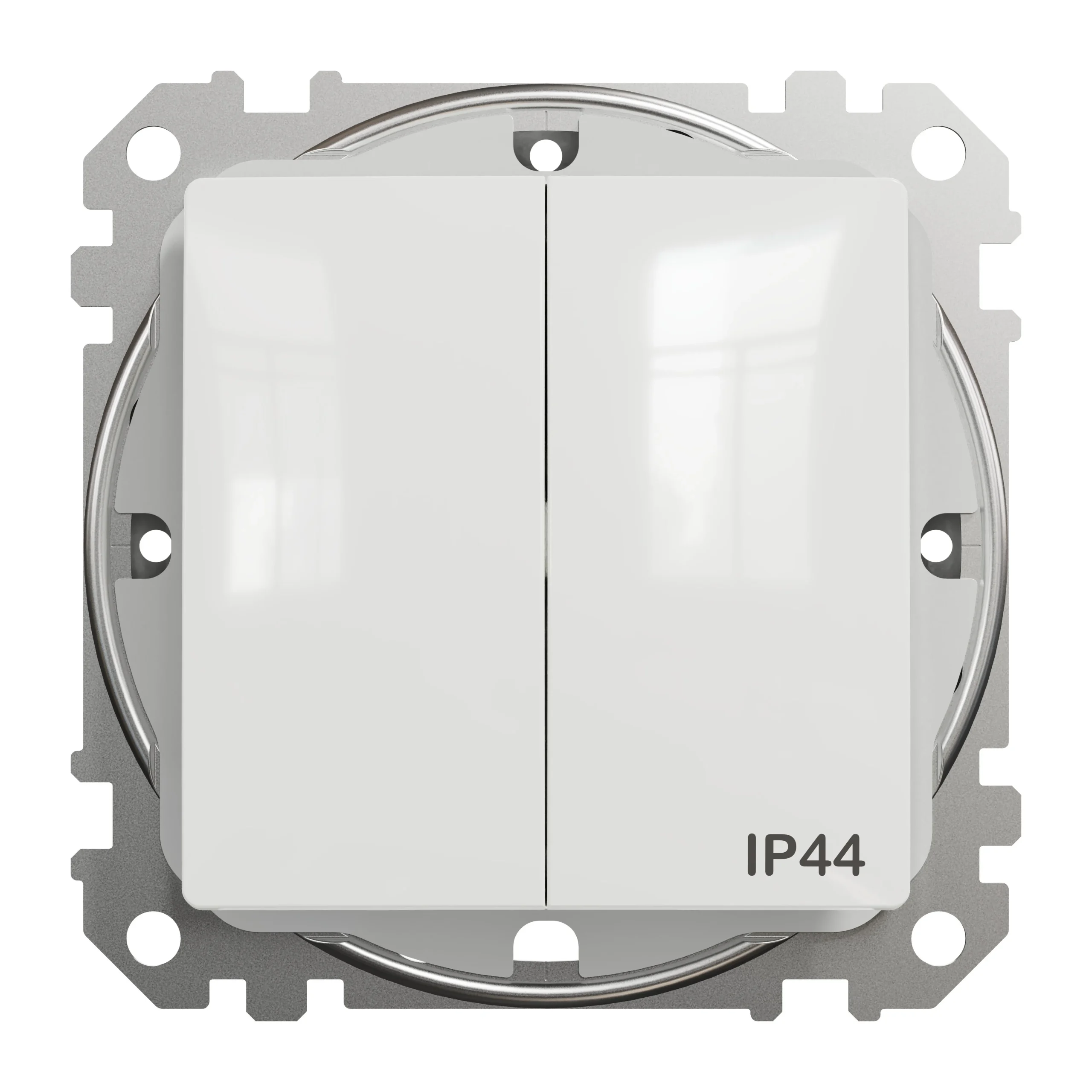 DOUBLE SWITCH IP44 WHITE