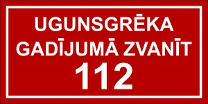 FIRE WARNING LABEL CALL 112 20X10