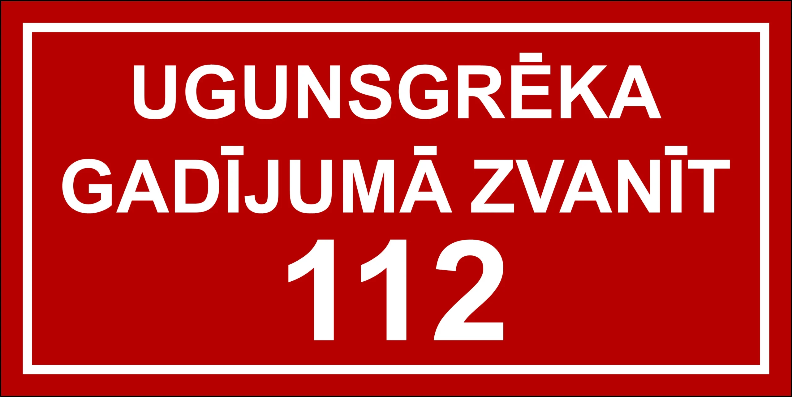 FIRE WARNING LABEL CALL 112 20X10