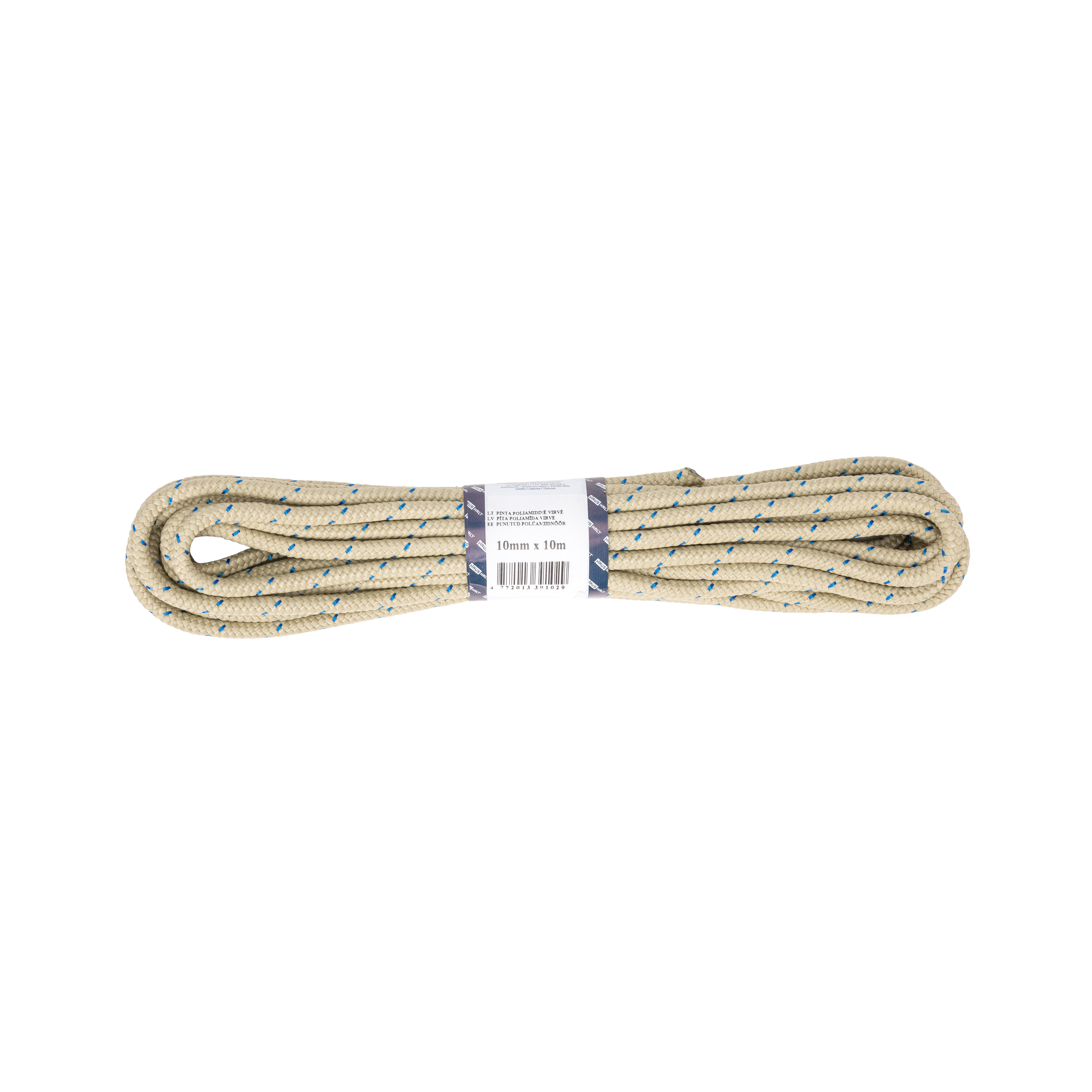 ВЕРЁВКА ИЗ ПОЛИАМИДА, ПЛЕТЁНАЯ, D.10MM 10M ЗЕЛЁНАЯ