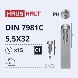SCREW SELF-DRILLING 5.5X32 DIN7981C ZN 15PCS BL
