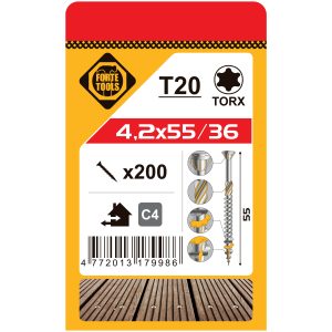 DECKING SCREWS T20 4.2X55 A2 (200)