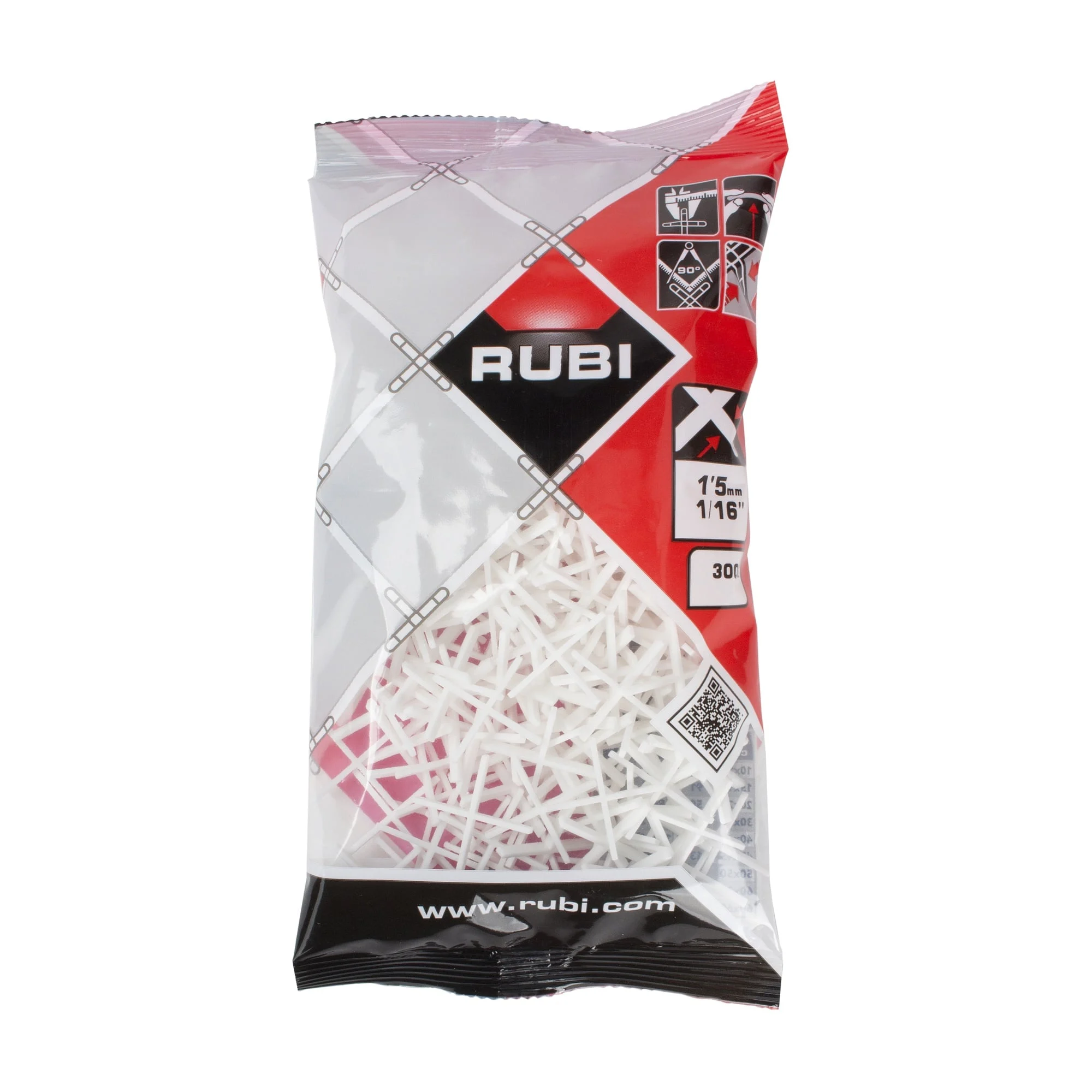 CROSS-SHAPED TILE SPACERS 1.5MM 300GB RUBI