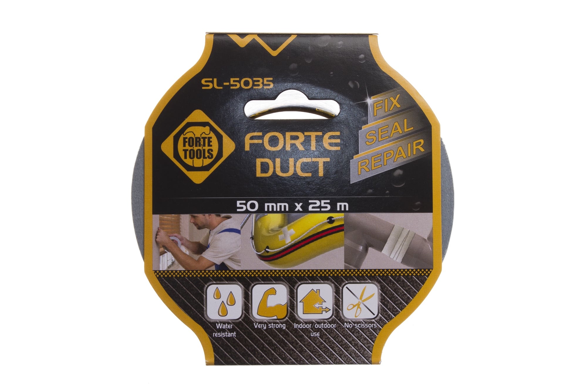 TAPE FORTE FABRIC 25MX50MM SILVER