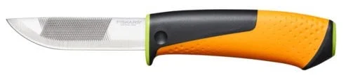 KNIFE WITH THICK BLADE AND SHARPENER