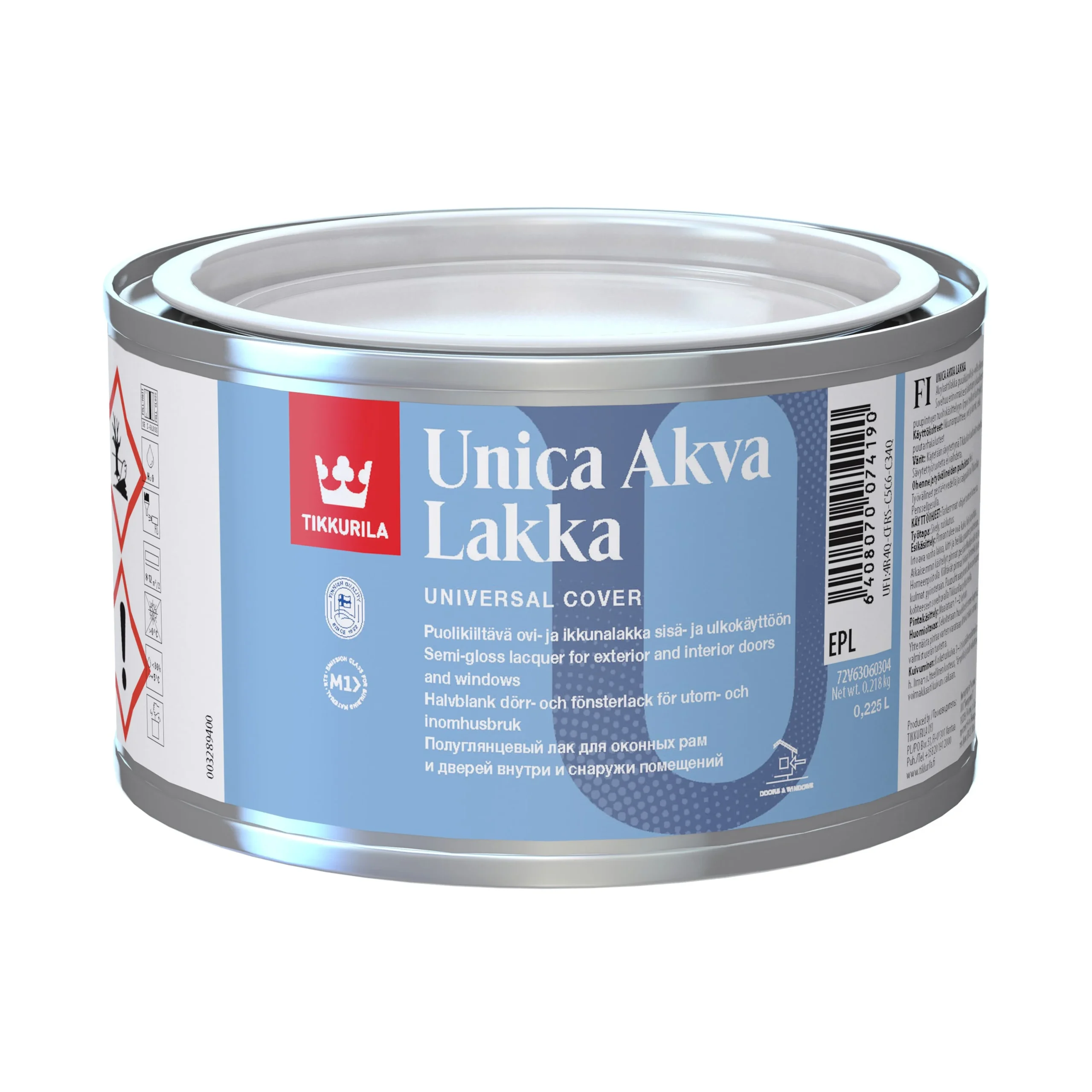 КРАСКА ДЛЯ ОКОН И ДВЕРЕЙ UNICA AKVA 0,225L