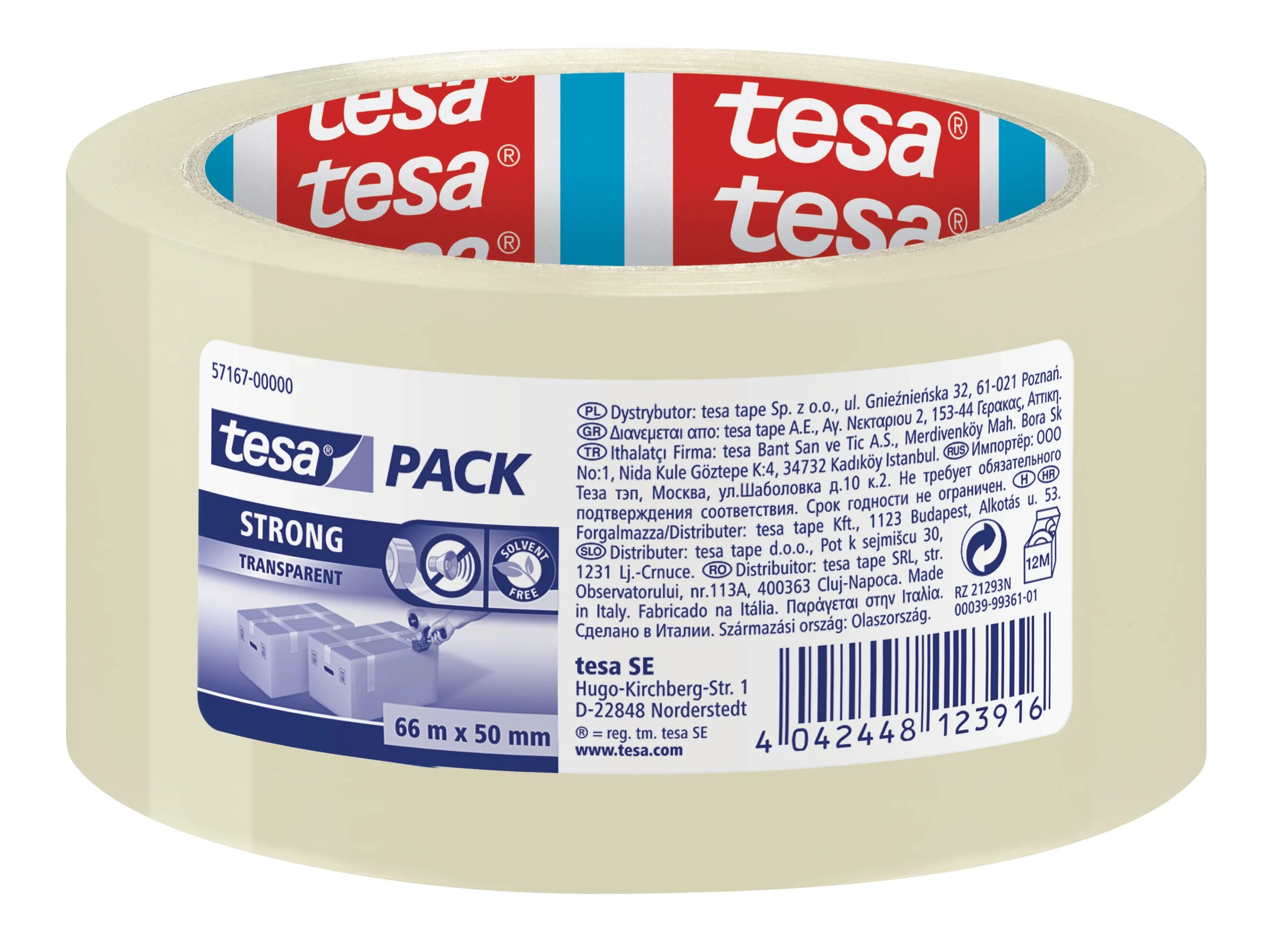 ADHESIVE TAPE 66MX50MM TRANSPARENT