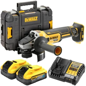 DeWALT Угловая шлифмашина 125мм 18V PS 2x5Ah
