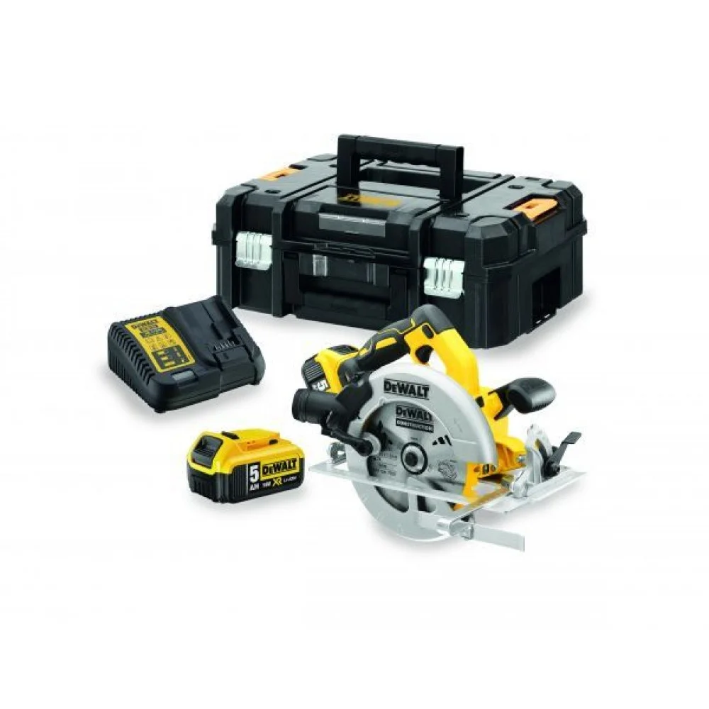 DeWalt 18V XR Циркулярная пила безщеточная, в комплекте с аккумулятором 5Ah