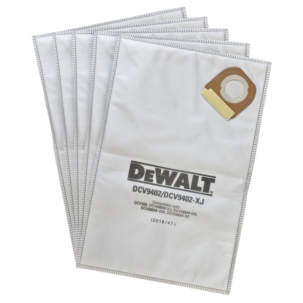 DeWALT Fabric Dust Bags for DCV586, 5pcs