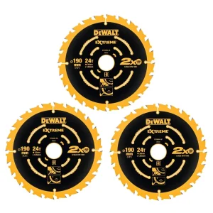 DeWALT Zāģripas EXTREME 3 x 190 24T