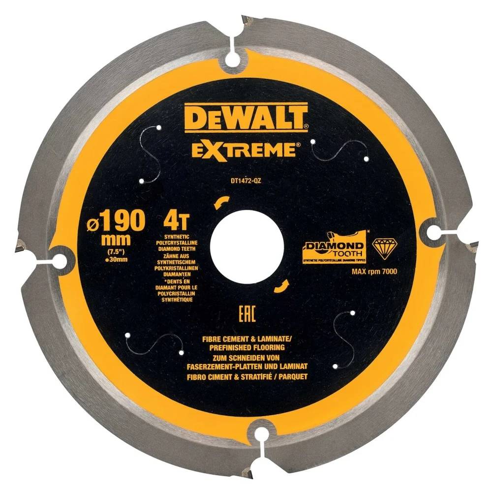DeWALT Saw Blade for Fiberboard Materials 190x30mm x4T