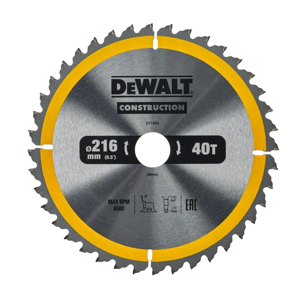 DEWALT saw blade 216x30mm 40T