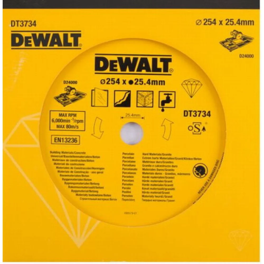 DeWALT Diamond Blade 254x25.4mm (stone, concrete, porcelain, granite)