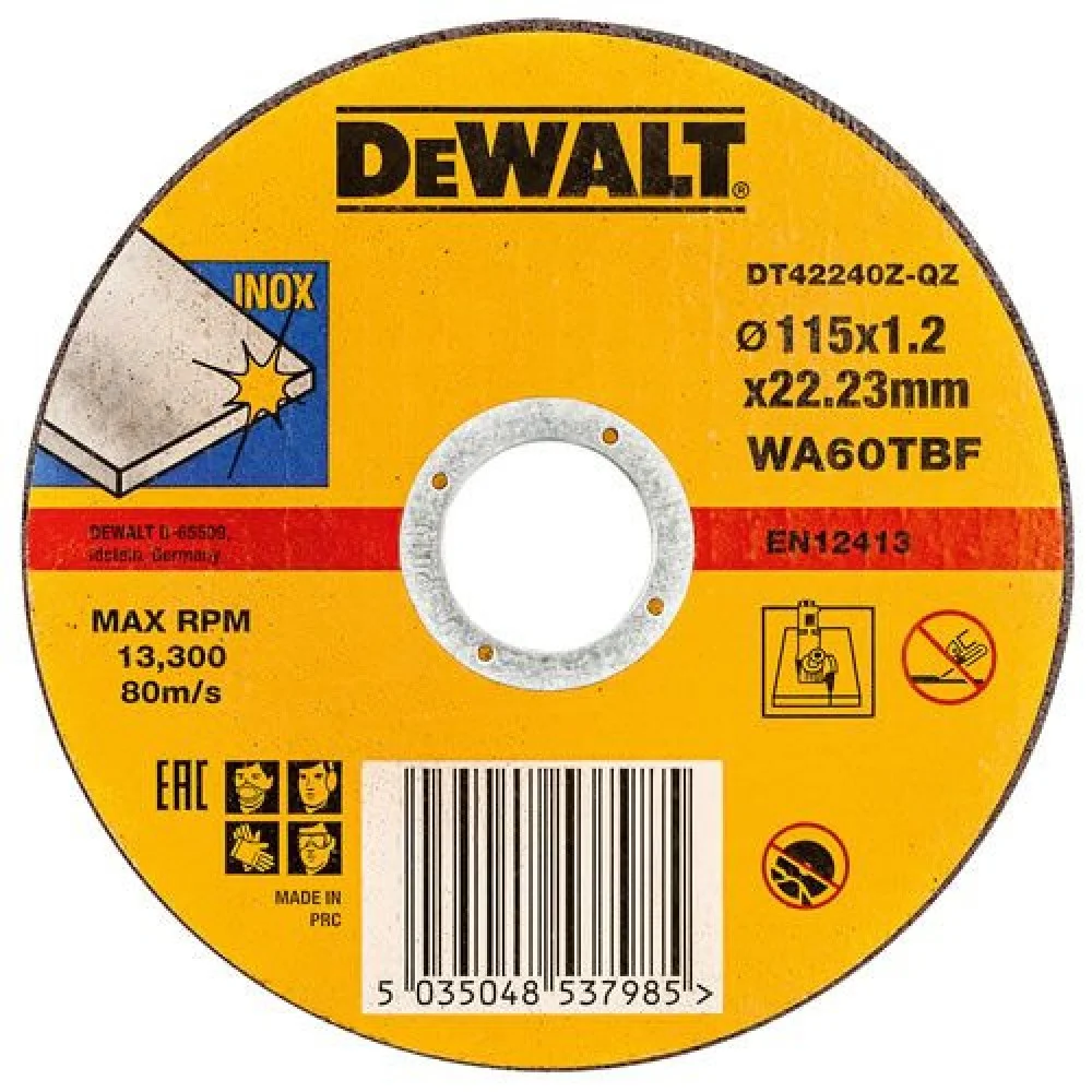 DeWalt Cutting Disk 115 x 1.2 x 22.23mm INOX