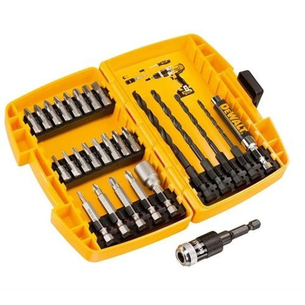 DeWALT uzgaļu un urbju komplekts. 27 daļas