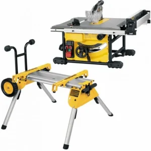 DeWALT Stacionārais zāģis 210mm ar darba galdu