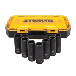 DeWALT Импульсная глубокая муфта 1/2'' Toughbox 7 шт. (17-24 мм)