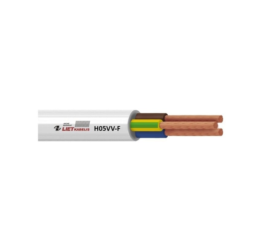 CABLE H05VV-F 3X4.0 WHITE (100)