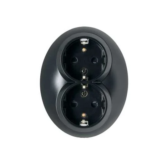 SCHNEIDER RENOVA SOCKET 1+1 Z/K BLACK