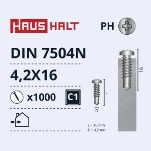 PAŠGRIEZOŠĀS SKRŪVES DIN7504N 4.2X16 MM