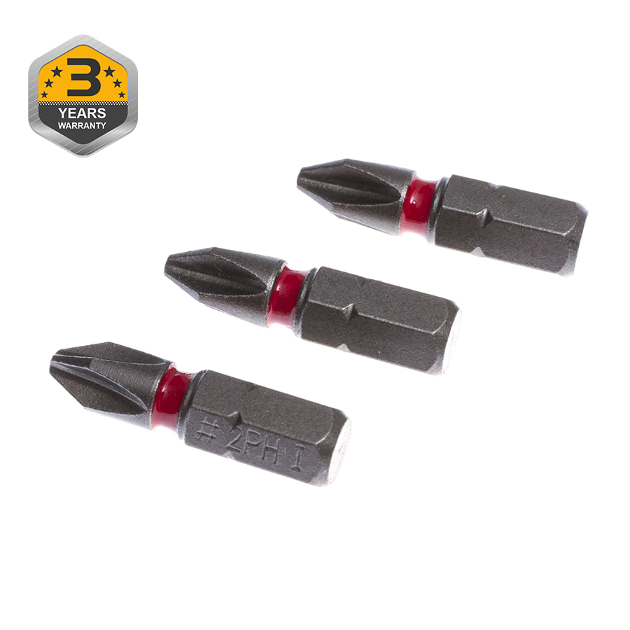 SCREWDRIVER TIPS PH2X25MM 3PCS.