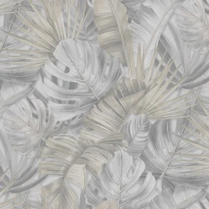 VINYL WALLPAPERS 525227 GRAY LEAVES (12)