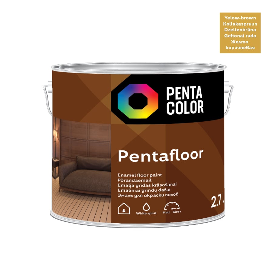 GR KRĀSA PENTAFLOOR DZELTEN BRŪNA 2,7L