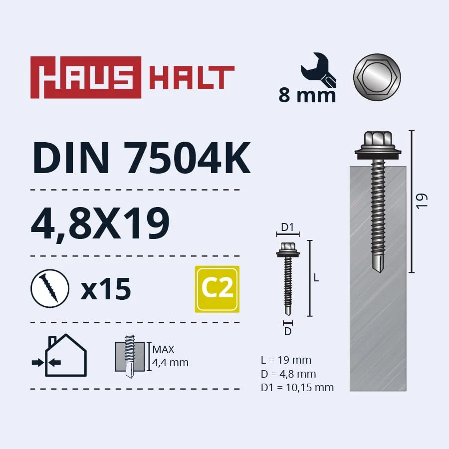 SKRŪV.PAŠ4,8X19DIN7504K MET+EMPD 15GB BL