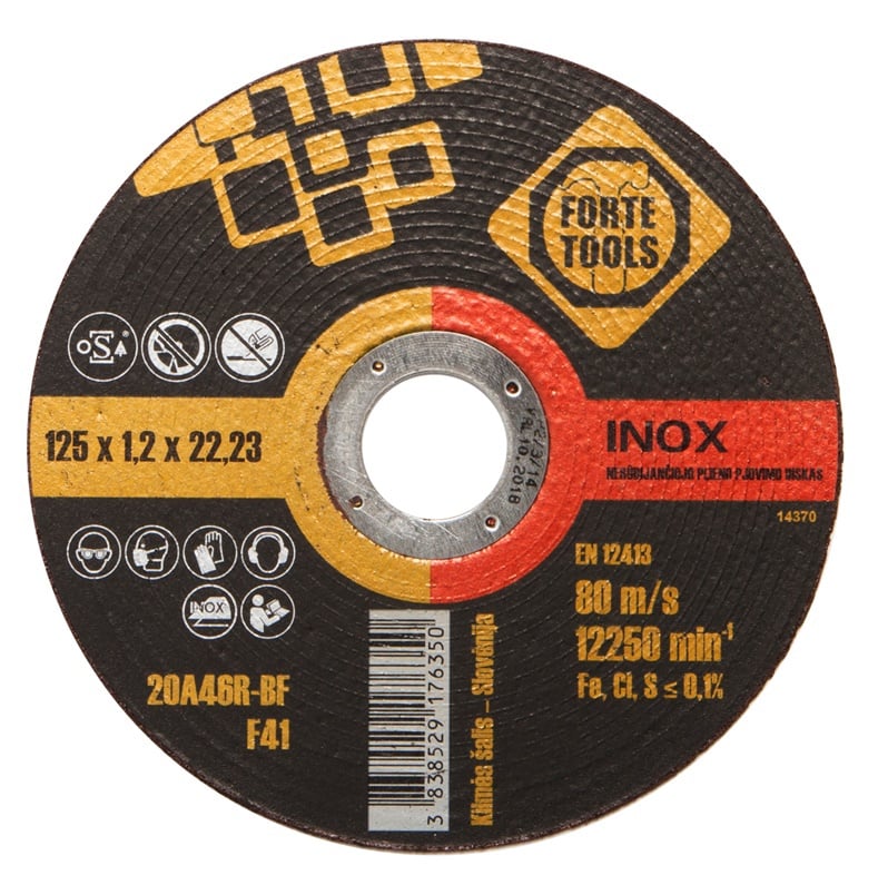 CUTTING DISC STAINLESS STEEL 125X1.2X22