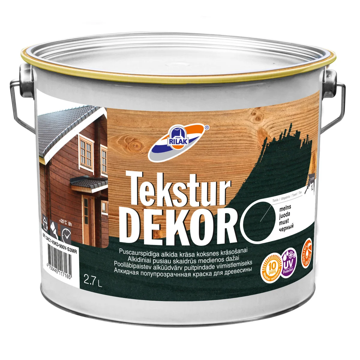 KRĀSA TEKSTURDEKOR MELNA 2,7L
