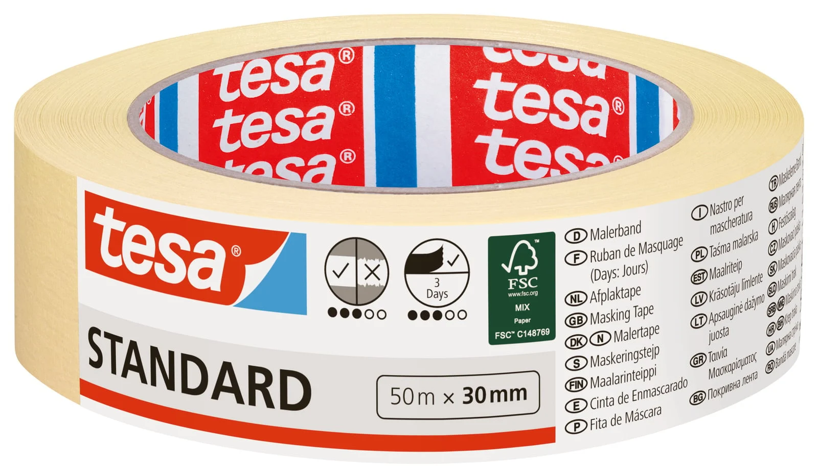 LENTE KRĀSOJOŠĀ STAND.TESA 4D 50MX30MM