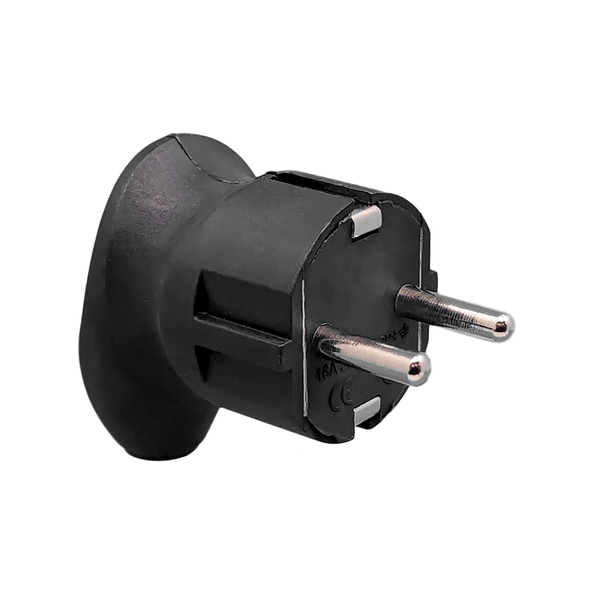 PLUG L-TYPE WITH GROUND. BLACK