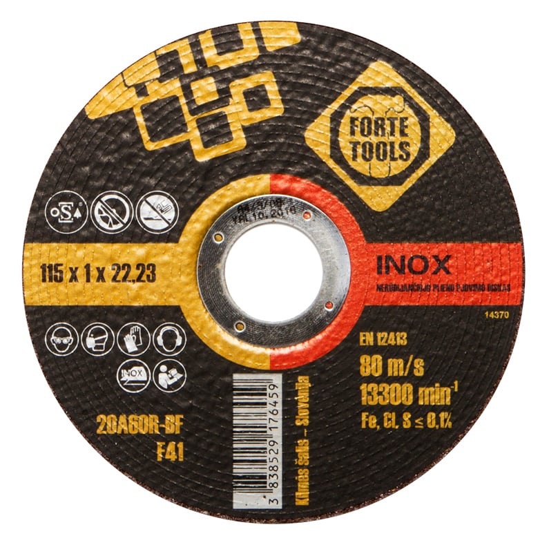 CUTTING DISCS STAINLESS STEEL 115X1.0X22