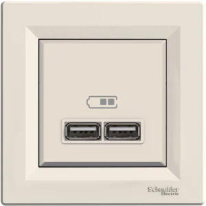 USB РОЗЕТКА ASFORA 2.1A КРЕМОВАЯ
