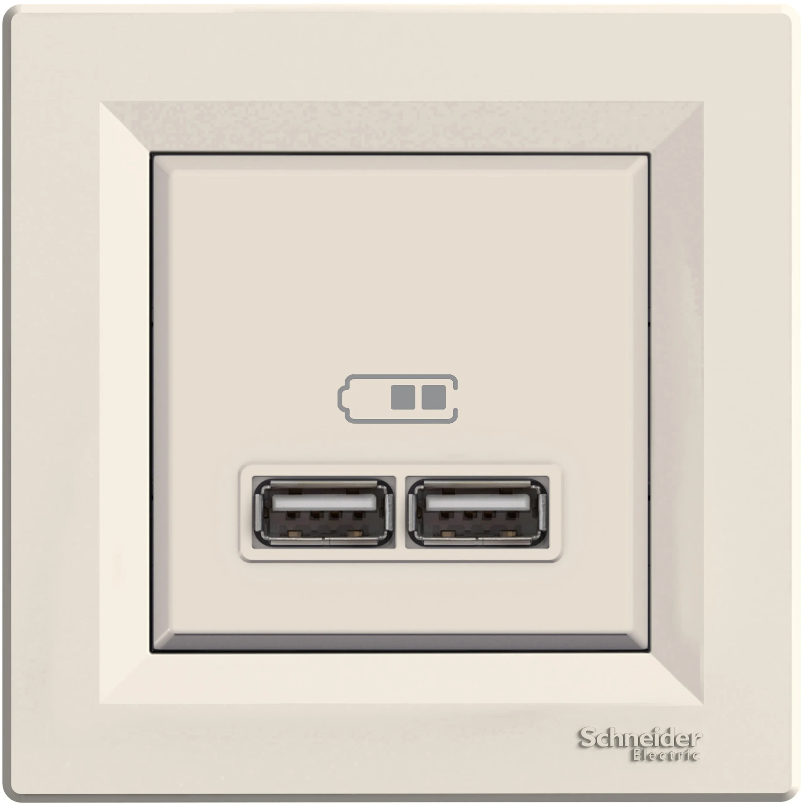 USB SOCKET ASFORA 2.1A CREAM