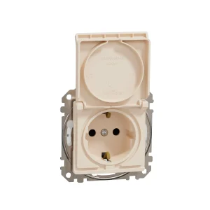 K-JACK IP44 1-МЕСТНОЕ ЗАЗЕМЛЕНИЕ+КРЫШКА БЕЖЕВЫЙ