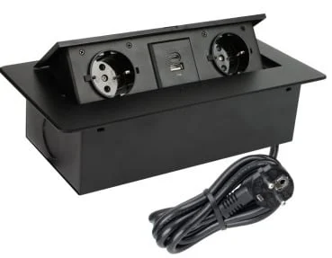 УДЛИНИТЕЛЬ PADZ.2VT+USBA+C 3M ЧЕРНЫЙ