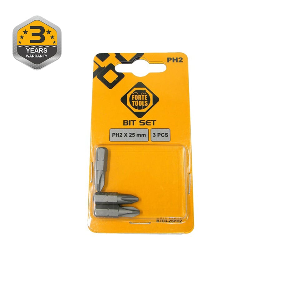 SCREWDRIVER TIP PH2X25MM 3PC
