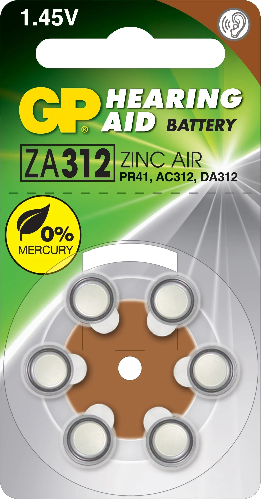 ELEMENTI GP ZA312F-D6 1,45В 6 ШТ.