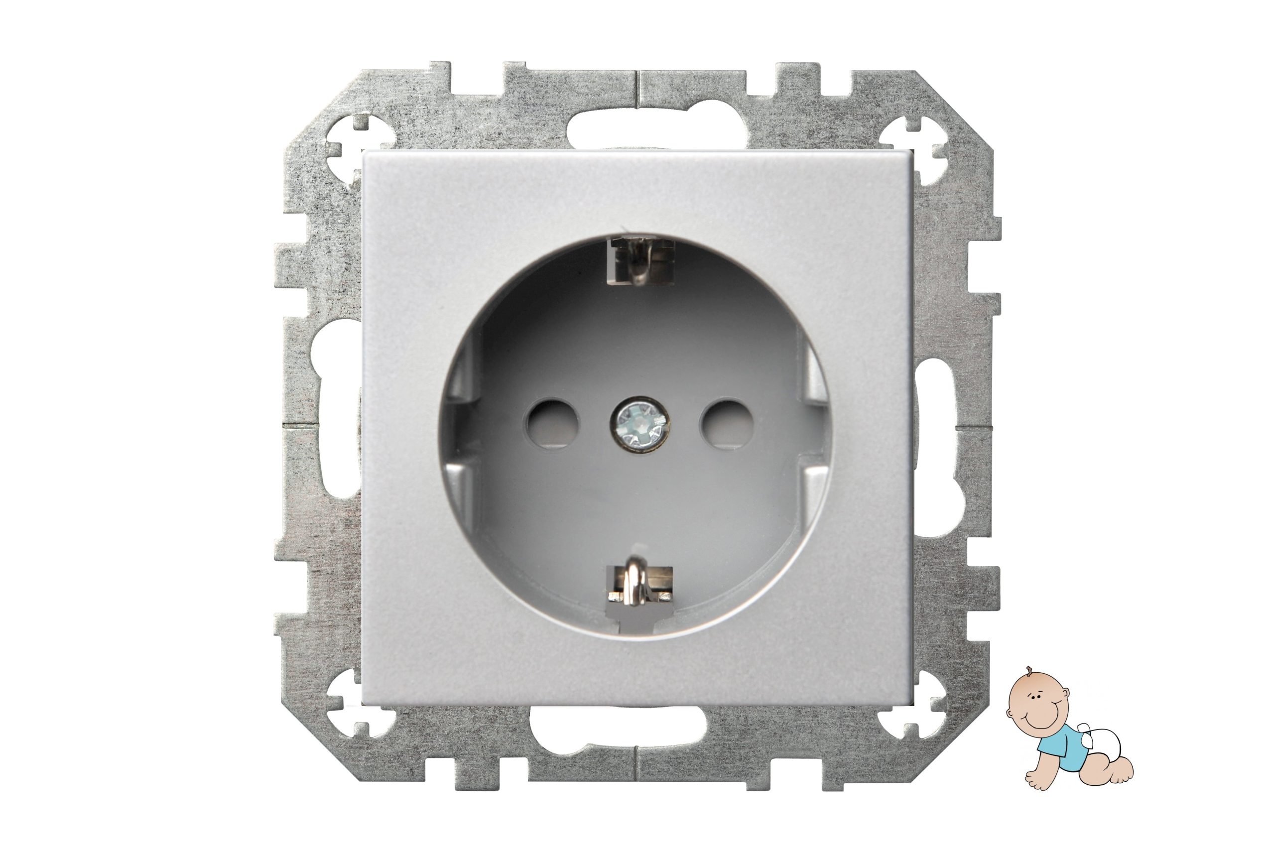 RECESSED SOCKET WITH GROUNDING AND OVERCURRENT PROTECTION