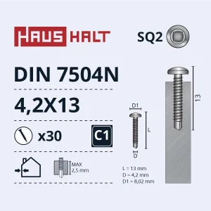 SCREW SELF-TAP 4.2X13 DIN7504N ZN 30PCS BL
