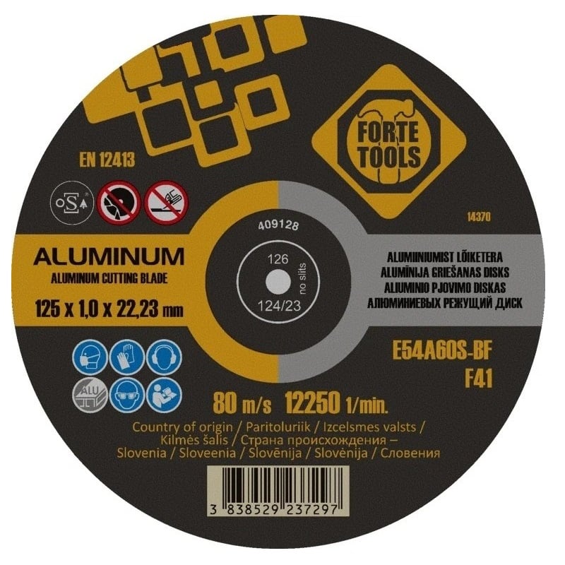GRIEŽAMAIS DISKS FORTE TOOLS 125X1X22 AL