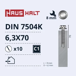 ГВИНТ. САМ. 6.3X70 МЕТ DIN7504K ZN10GB BL