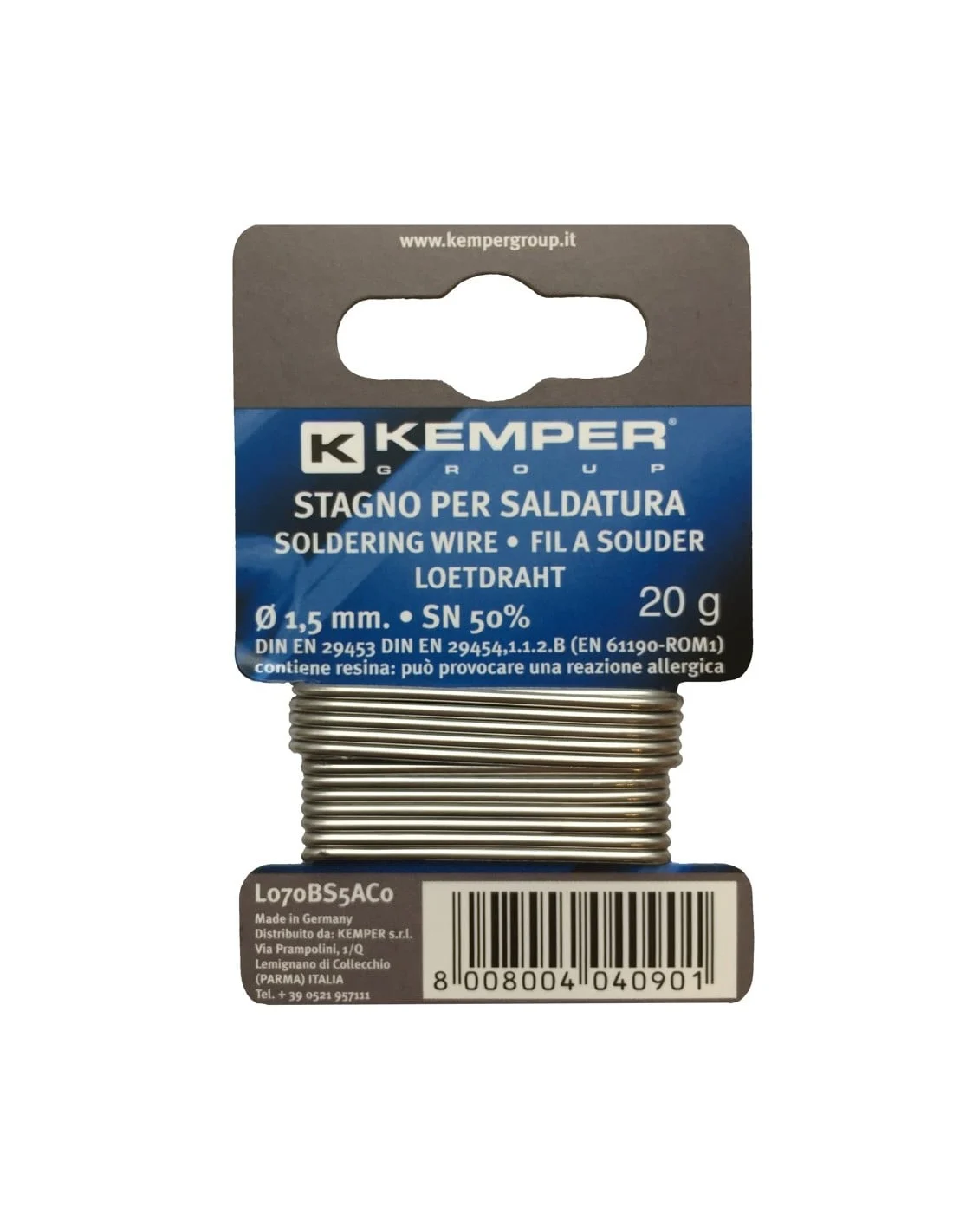 METĀLU KAUS LODĒŠ KEMPER 1.5M 20G SN50%