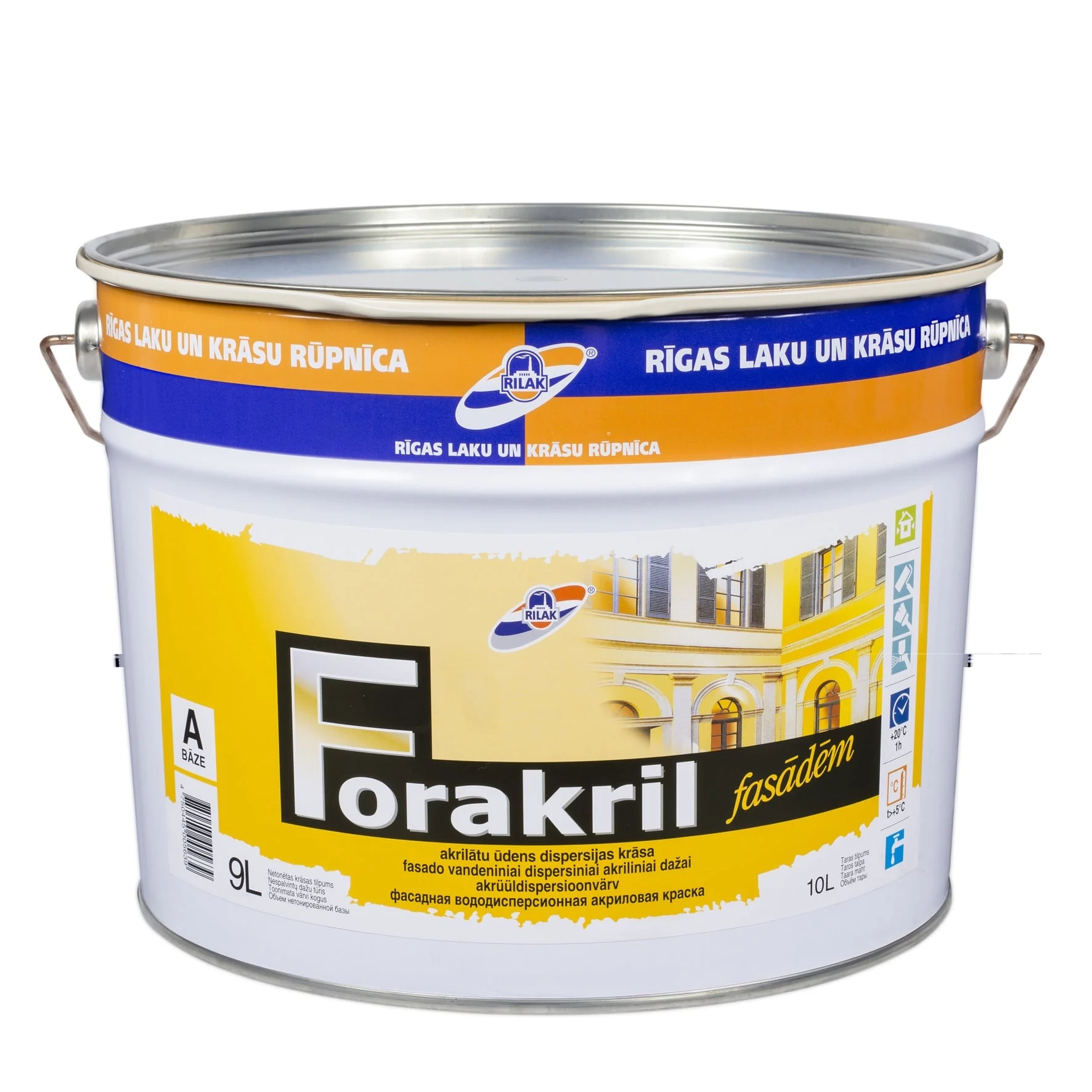 KRĀSA FASĀDĒM FORAKRIL A 9L