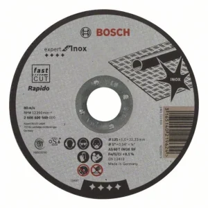 CUTTING DISK FOR STAINLESS STEEL 125X22X1