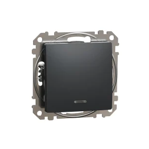 SWITCH SEDNA BLUE LED INDICAT ANTHRACITE