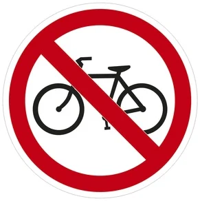 RIDING WITH A WHEEL SIGN PROHIBITED D10