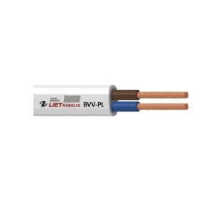 KABELIS BVV-PL 2X1.5 BALTS 25M